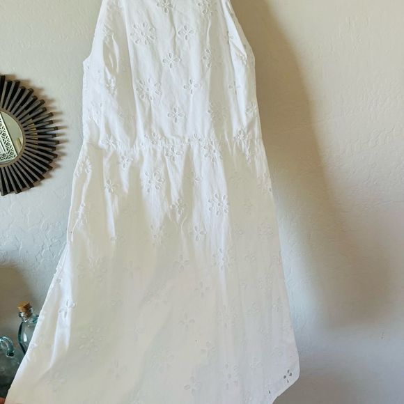 Loft dresses | Loft NWOT eyelet racerback fit flare dress lined white size 2 - Picture 5 of 9